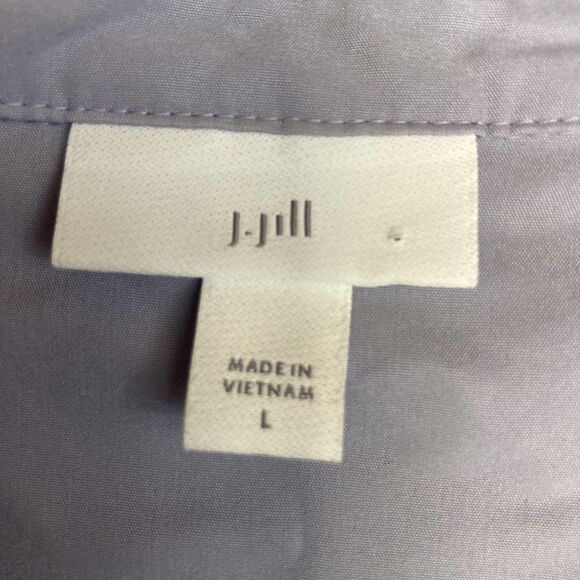 J Jill Button Up Tencel Modal Blend Periwinkle Shirt L Minimalist Classic - Picture 4 of 7